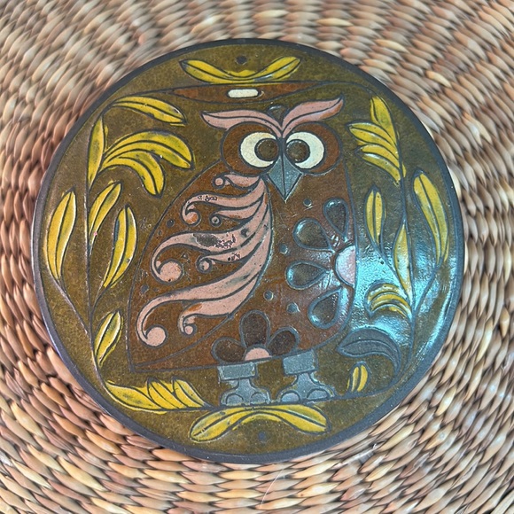 Vintage Accents Vintage Enamel Owl Kitschy Brass Trinket Box Poshmark